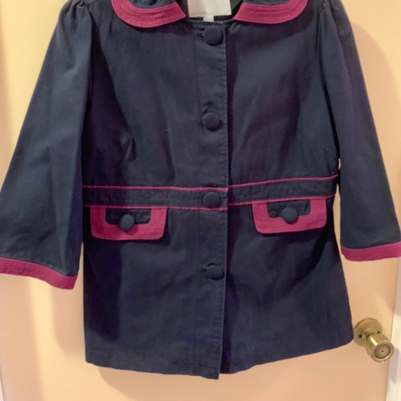 NWT Old Navy Navy & Purple Button Down Pea Coat - Picture 5 of 5
